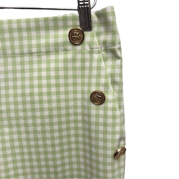 Zara Gingham Straight Pants Green - Picture 4 of 7